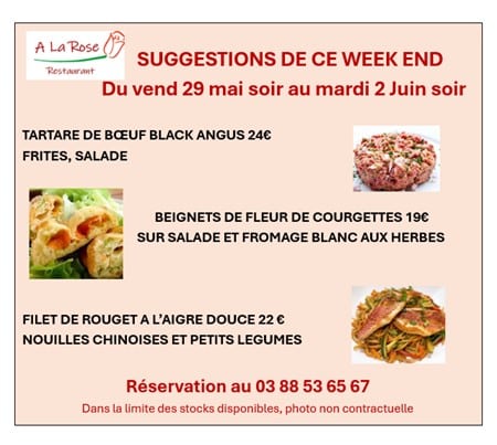 suggestion 29 mai Suggestions de ce week-end